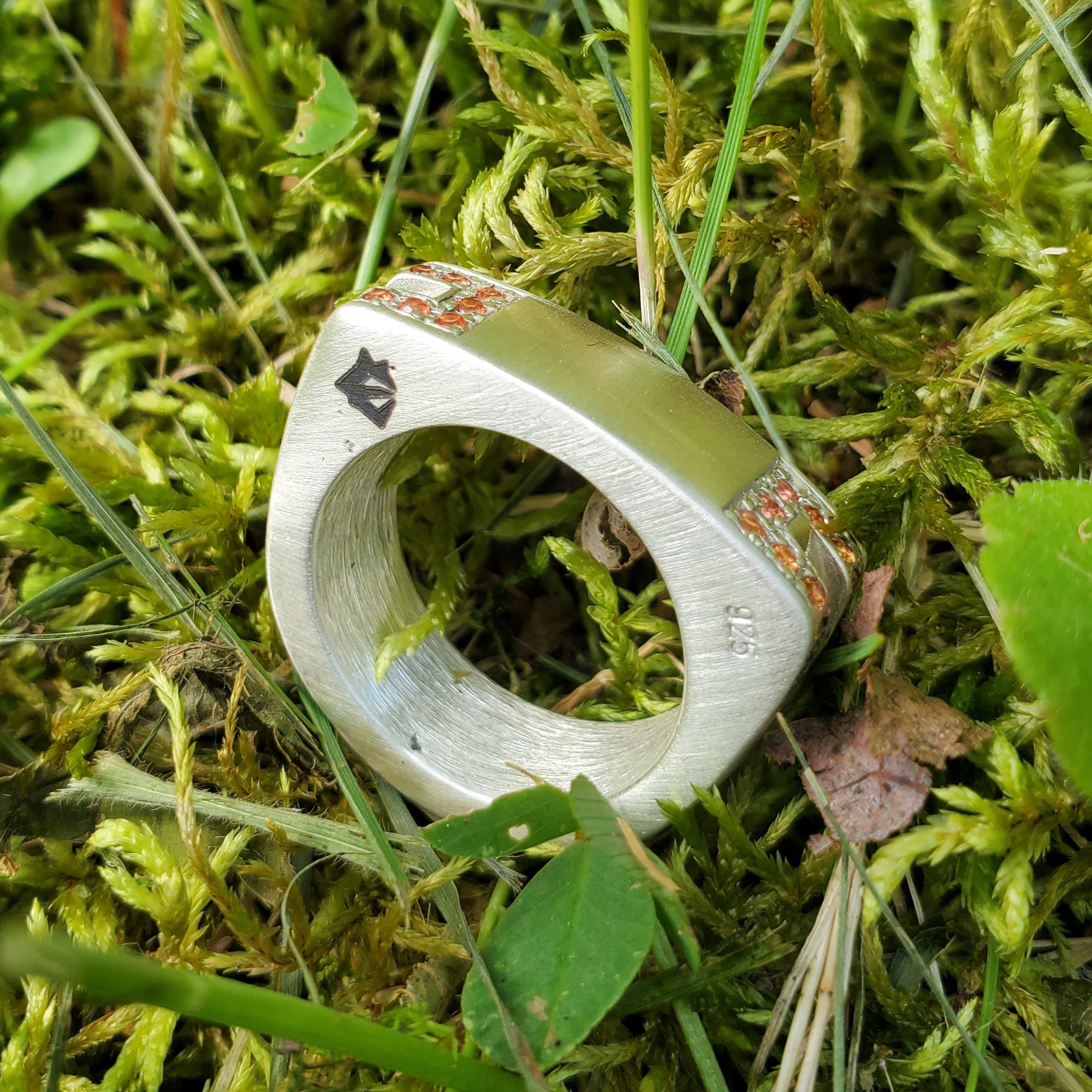 Orange Sapphire Channel Signet